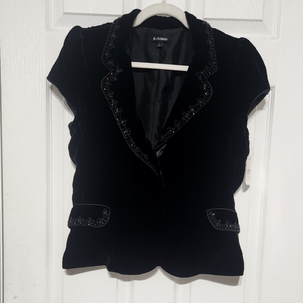 Faux Sequin Blazer